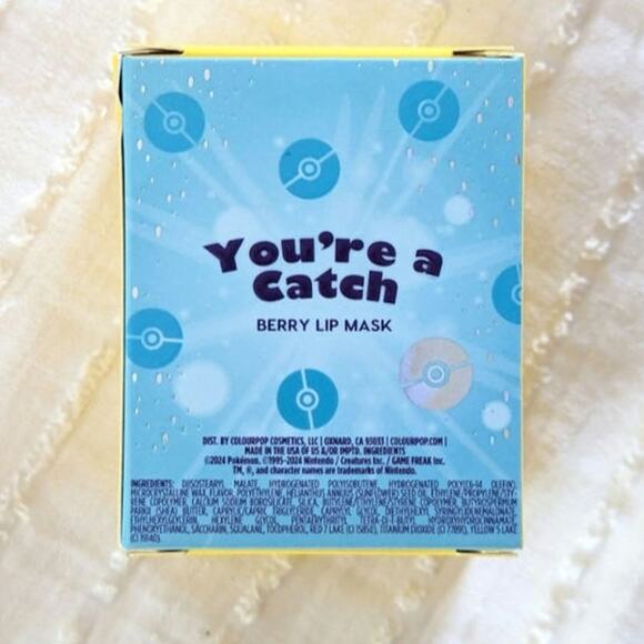 NWT Loungefly x Pokemon Pikachu Winking Face Backpack & You're A Catch Lip Mask - Picture 9 of 11